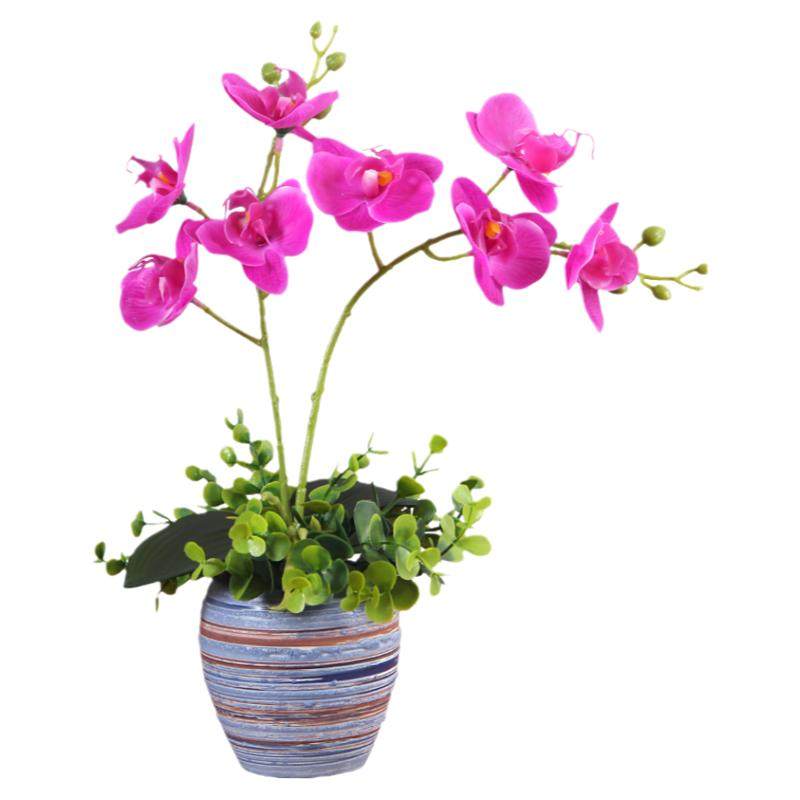 手感保湿蝴蝶兰盆景仿真花艺摆件套装假花装饰花客厅室内桌面摆设