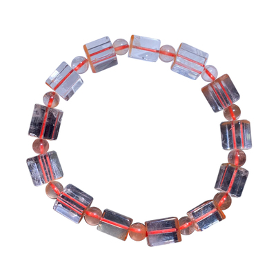 天然红兔毛方糖手链情侣饰品礼物