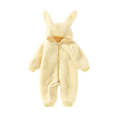 宝宝衣服冬季加绒加厚婴儿冬装连体衣保暖小月龄外出抱抱服爬爬服