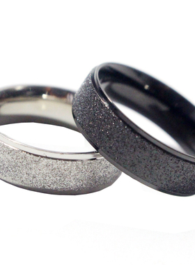 个性潮人黑色磨砂戒指潮男日韩