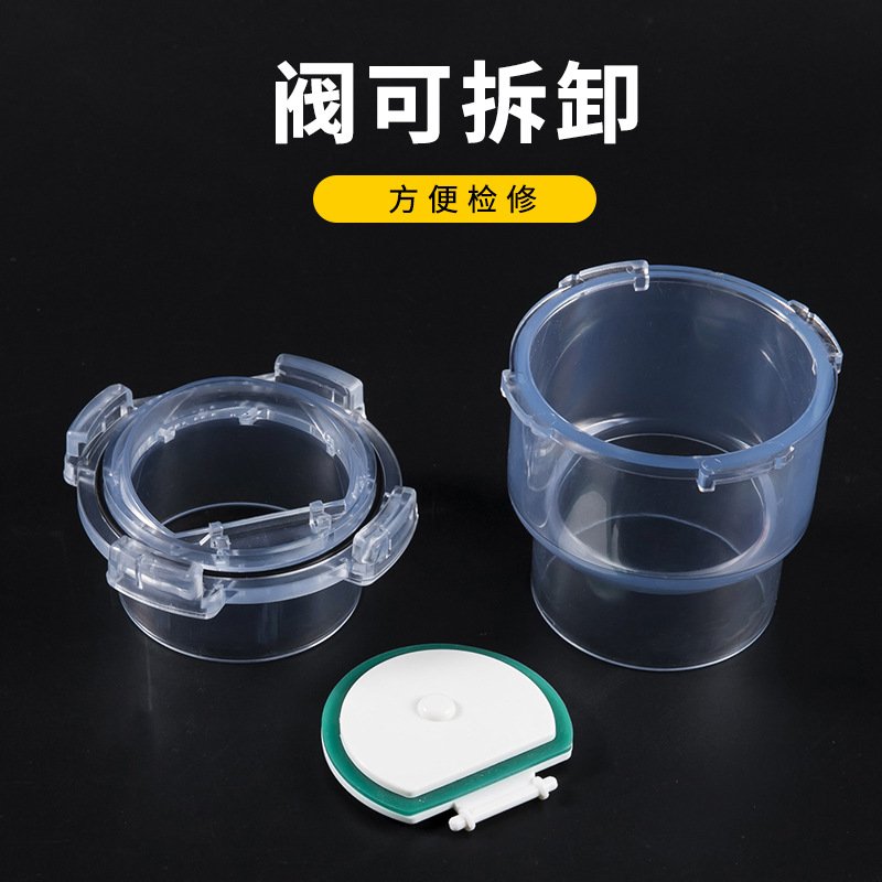 下水道防反水逆止阀止回阀水管防倒灌50/110PVC单向阀直通式常压