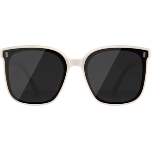 镜音白框墨镜女款高级感白色边框白边大圆脸显瘦太阳眼镜防紫外线