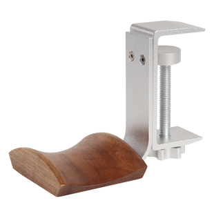 免钉免胶夹式金属实木耳机架胡桃木耳机挂架快速安装耳机展示架