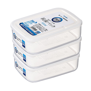 日本进口抗菌冰箱收纳盒食品级保鲜盒冷冻室专用储藏盒子整理神器