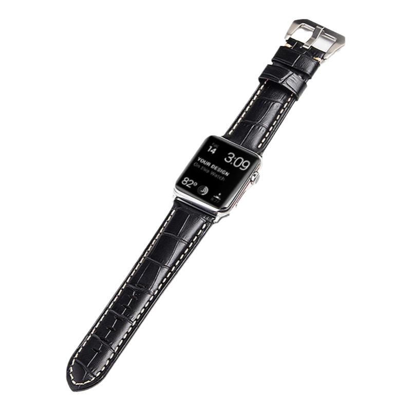 适用apple watchs7/6代真皮表带Watch Series10高级se苹果手表表带男女新款时尚个性鳄鱼纹38/40/44/45mm