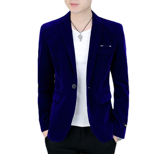 男士休闲灯芯绒西装男2025韩版修身金丝平绒小西服单西上衣外套潮