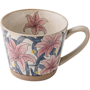 巷子尾〖红山丹〗新中式马克杯复古粗陶咖啡杯高级感杯子新年礼物