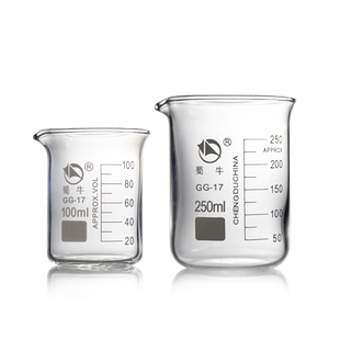 蜀牛玻璃烧杯 250 烧杯100ml 1000ml实验室玻璃低型烧杯化学实验器材耐高温蜀玻高型烧杯