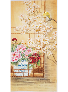 四尺国画手绘工笔画没题款无款画