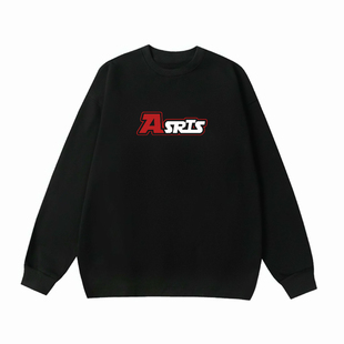 正品 Asrts高级感小众潮牌美式宽松情侣重磅加绒加厚圆领卫衣男士