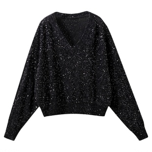 【氛围感的神】亚麻山羊绒桑蚕丝 V领宽松蝙蝠袖毛衣+半裙套装女