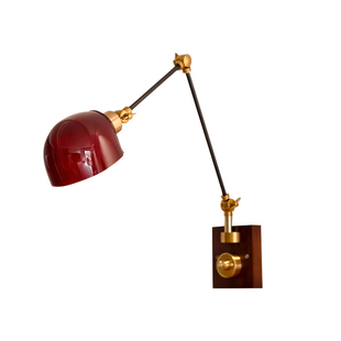 Lynn's立意 日式复古氛围壁灯 床头边柜摇臂带开关餐厅中古风灯具