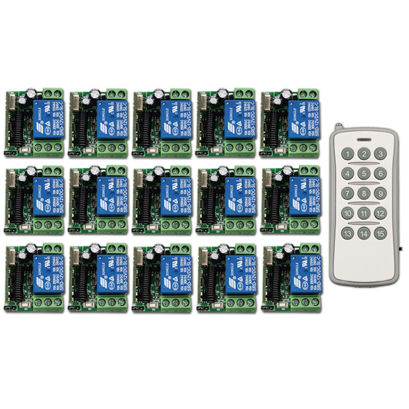 1000米无线遥控开关 12V 15路 遥控模块18路 12伏遥控控制器