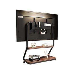 CABTE可移动电视机落地架子带轮推车会议一体机双子塔艺术支架