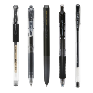 日本uni三菱铅笔中性笔黑色大合集0.5mm黑笔uniball按动水笔um100/um155/ub150/umn105限定文具uni-ball