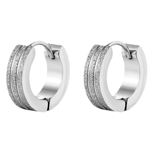 男士流行耳环个性潮人钛钢耳钉磨砂气质男款耳扣韩版时尚霸气耳饰