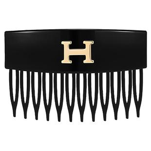 韩系金标H字母倒插梳发夹女2025新款高端碎发整理神器高颅顶头饰