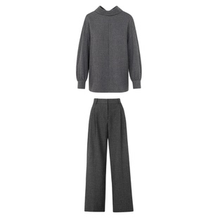 朗姿解构感设计感立领气质衬衫/裤子套装高级感通勤2025年新款