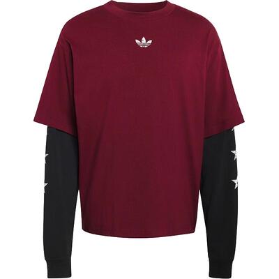 滔搏adidas阿迪达斯三叶草男子DOUBLE TEE运动休闲长袖T恤KF1869