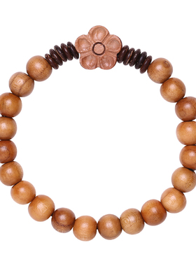 天然老桃木手串女梅花桃花木手链