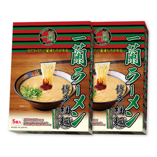 日本进口一兰拉面5人份网红博多拉面细面速食面速食面条直面2盒装