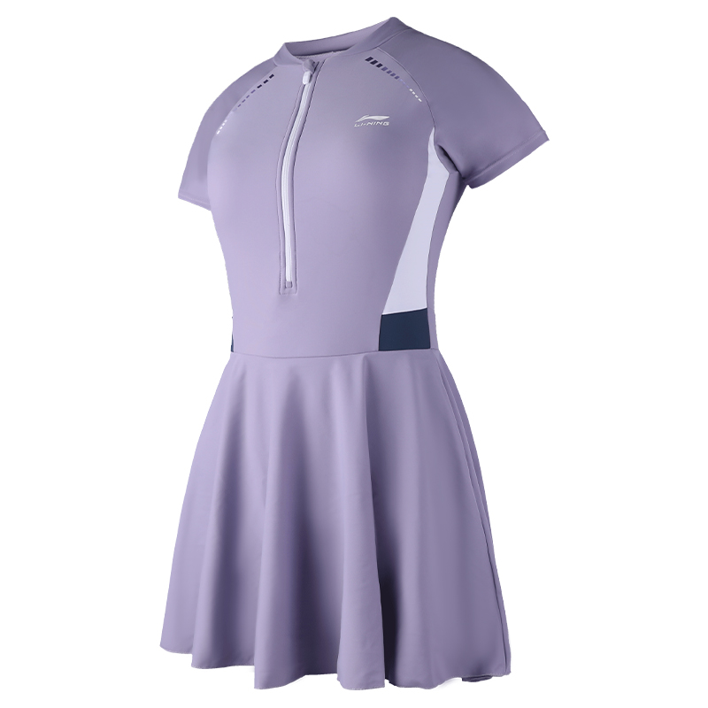 李宁泳衣女2025新款连体游泳衣女士大码微胖女孩遮肉温泉专业泳装