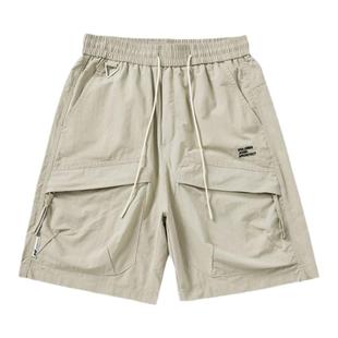 夏季爆款冰丝大口袋速干短裤男宽松大码户外山系薄款透气五分中裤