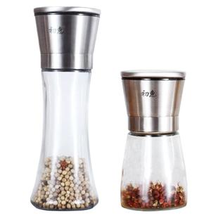 初惠现磨胡椒研磨器花椒粉黑胡椒粉粒磨碎器手动碾磨器研磨瓶玻璃