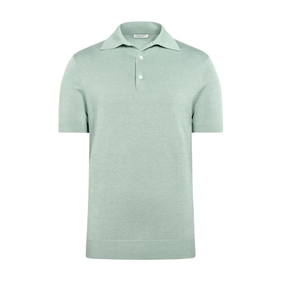 Suitsupply绿色棉混纺POLO针织衫