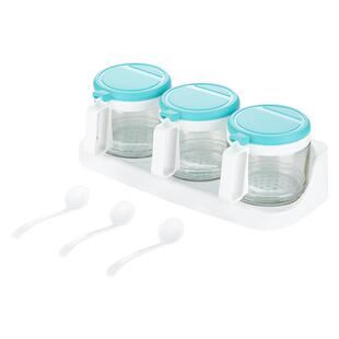 茶花调味罐盐罐调料盒组合套独立玻璃调味瓶厨房专用调料瓶辣椒罐