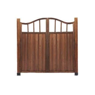 栅栏门防腐木门庭院户外双开篱笆门菜园门木围栏花园门网格木质门