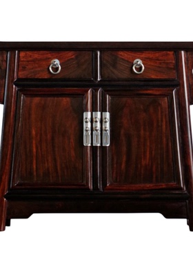 康御红大红酸枝明式翘头二联橱