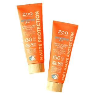 法国ZAO有机防止晒霜spf30隔离妆前乳天然孕妇敏感肌宝宝清爽无油