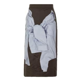 pushBUTTON 潮流衬衫装饰女士直筒中长半身裙 银泰百货301574