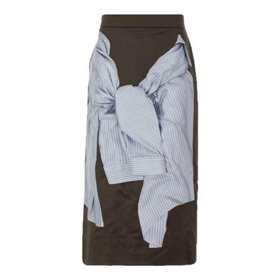 pushBUTTON 潮流衬衫装饰女士直筒中长半身裙 银泰百货301574