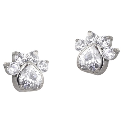 纯白锆石猫爪耳钉耳骨钉