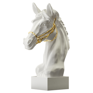 高级感艺术马头摆件石膏雕塑软装轻奢客厅酒柜办公室展示柜装饰品