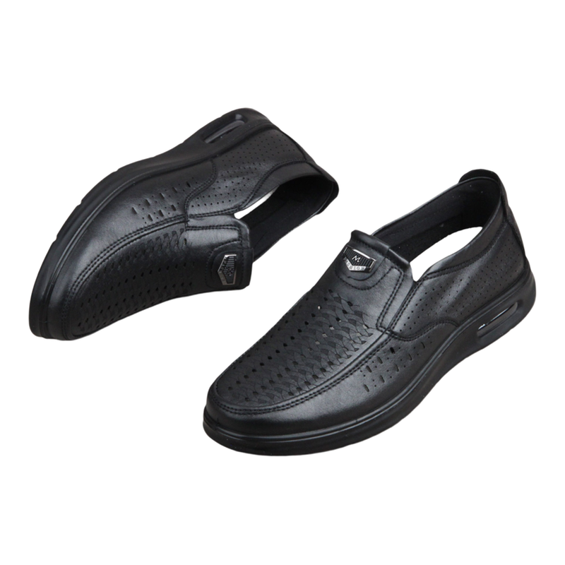 夏季透气镂空一脚蹬气垫男鞋