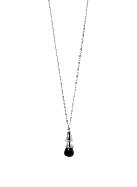 小众设计珍珠铃铛银色项链