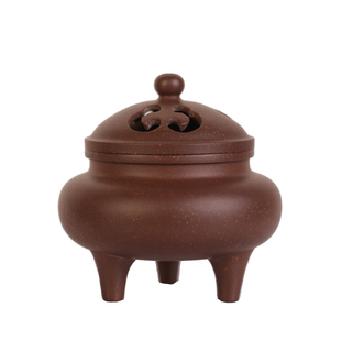 四季沫 黄龙山4号井陈腐三十多年的段砂紫泥香炉 福炉 茶人喜爱器