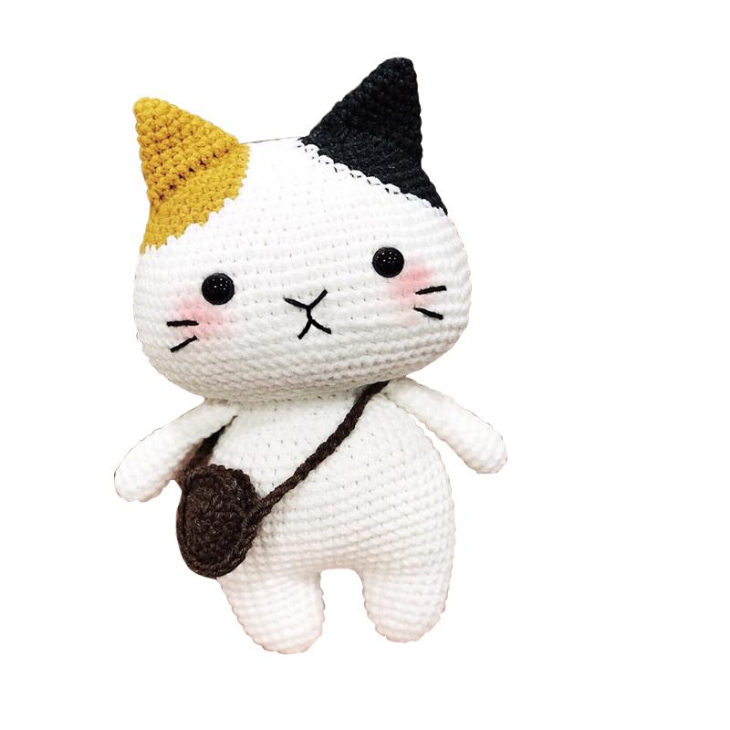 趣编织diy手工毛线钩针可爱兔子浣熊猫咪打发时间送孩子礼物材料