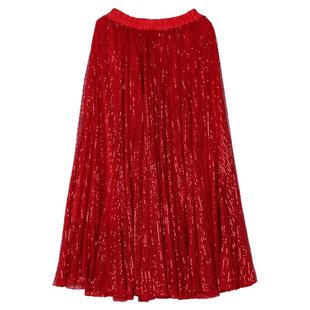 新疆舞大摆裙子民族风重工刺绣亮片裙2025新款夏季舞蹈裙维族舞裙