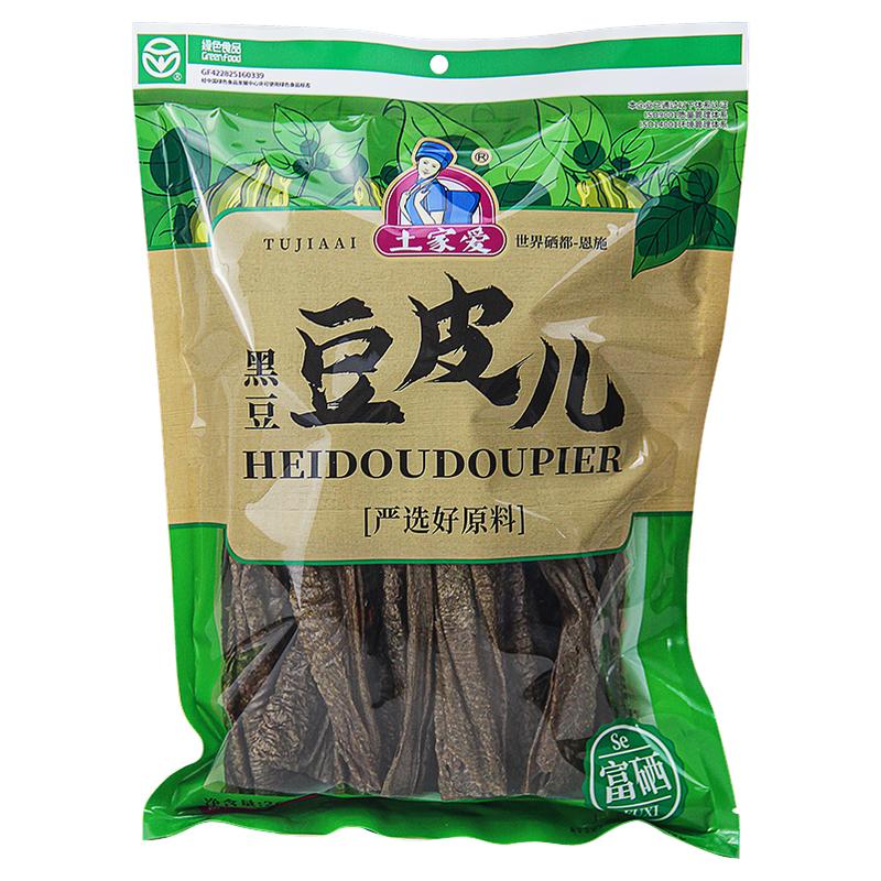 土家爱豆皮富硒黑豆皮干货易泡发黄豆制品凉拌菜火锅食材干豆皮