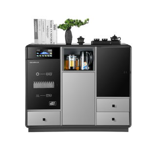 茶吧机2025新款家用一体茶吧机边柜置物柜一体全自动带冰箱消毒柜
