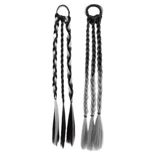 彩色假发辫子挑染麻花辫双马尾y2k辣妹拳击辫编发新中式脏辫网红