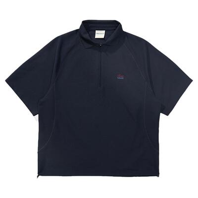 瞬时山野Monterest户外吸湿速干凉感抗菌半拉链POLO衫宽松短袖T恤