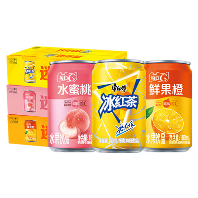 康师傅冰红茶鲜橙多水蜜桃果汁饮