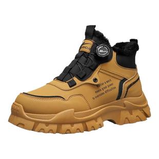 回力大黄靴男款2025冬季新款防滑耐磨登山鞋加绒保暖高帮雪地棉靴