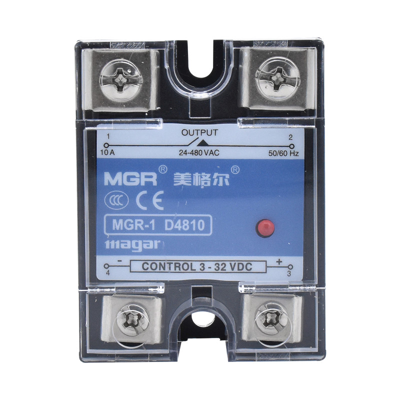 美格尔固态继电器MGR1-4810单相模块SSR直流DC24V控制交流AC220V