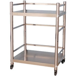 可移动电磁炉灶台架带轮双层厨具锅不锈钢收纳架子厨房推车置物架